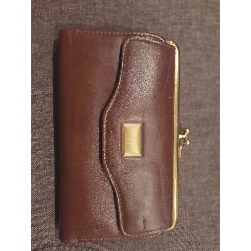 Vintage Brown Womens Leather Waller - Monogram M.